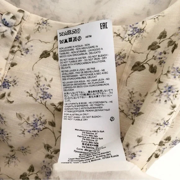 $890 Brock Collection Thelma Linen Cotton Floral Cottage Core Puff Sleeve Blouse - Picture 17 of 17